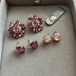 Purple and Rose Gold Earrings